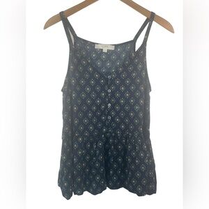 Loft navy tank top with a peplum hem. Super cute summer top. Women’s Medium.